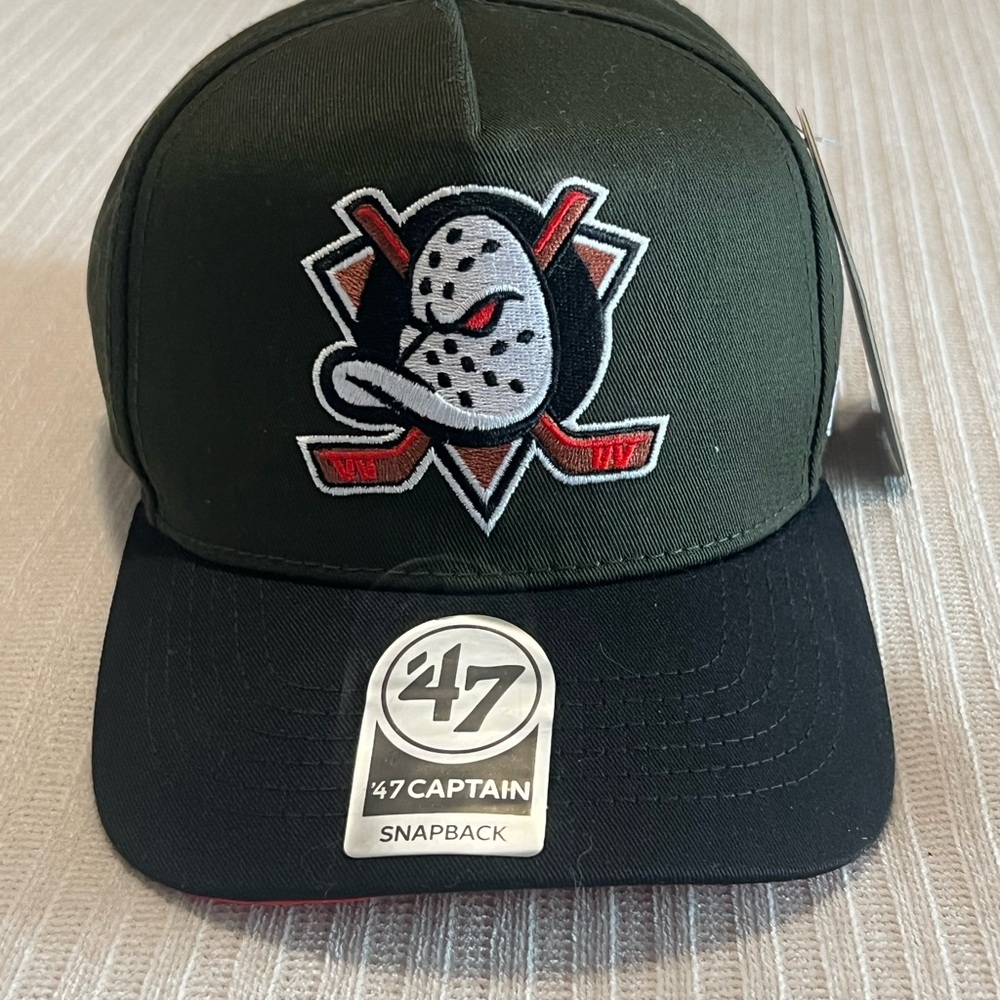 Anaheim Mighty Ducks Dark Green and Black  SnapBack